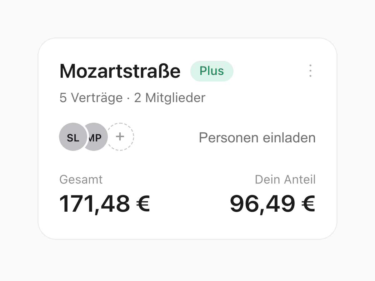 fynshare Haushalt: Mitbewohner, Partner oder Familie per Einladung dazuholen