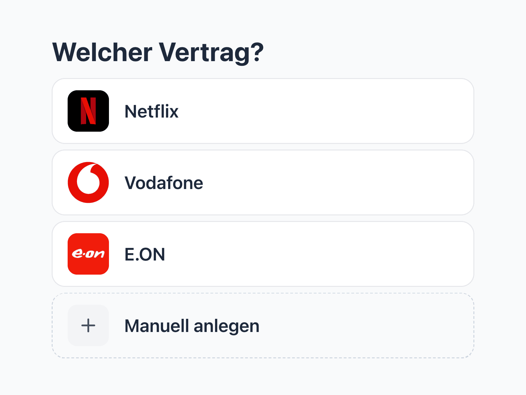 fynshare Anbieterauswahl: Netflix, Vodafone oder E.ON als WG-Vertrag in Sekunden anlegen
